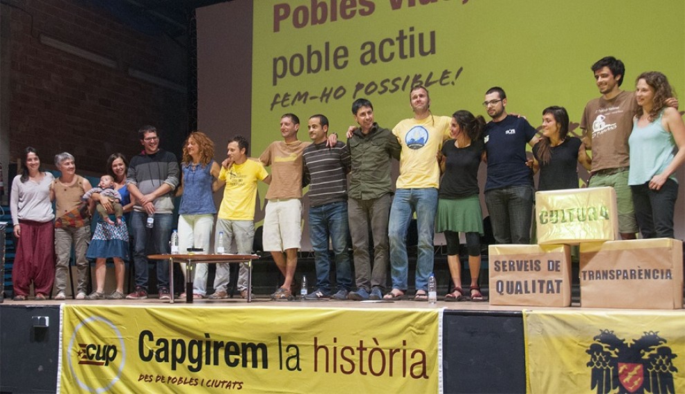 Membres de la CUP Pallars, durant un acte de campanya
