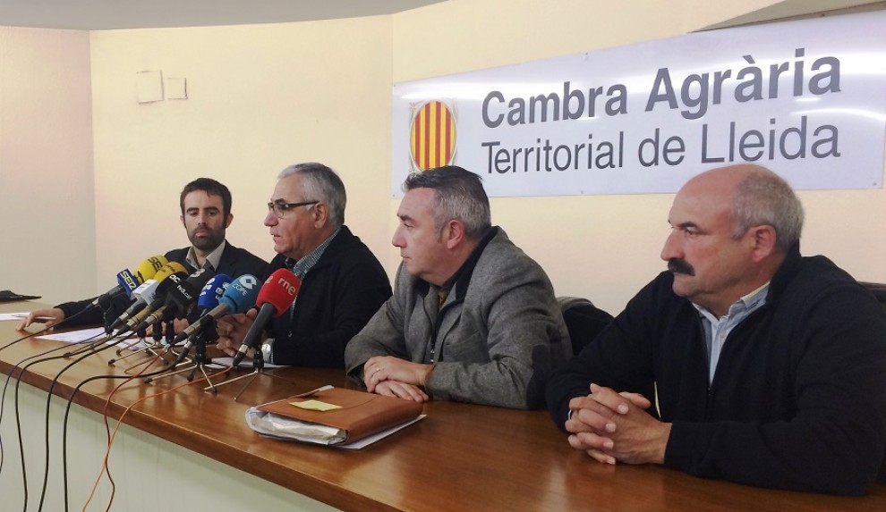 Roda de premsa conjunta a la Cambra Agrària de Lleida