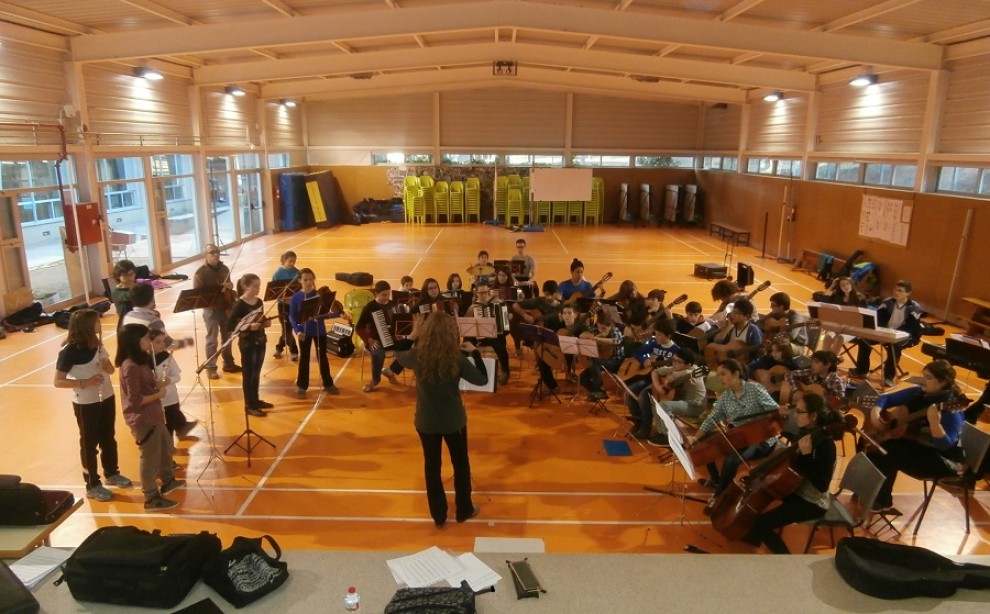 Imatge d'arxiu d’un acte de l’Escola de Música a l’Institut de Tremp