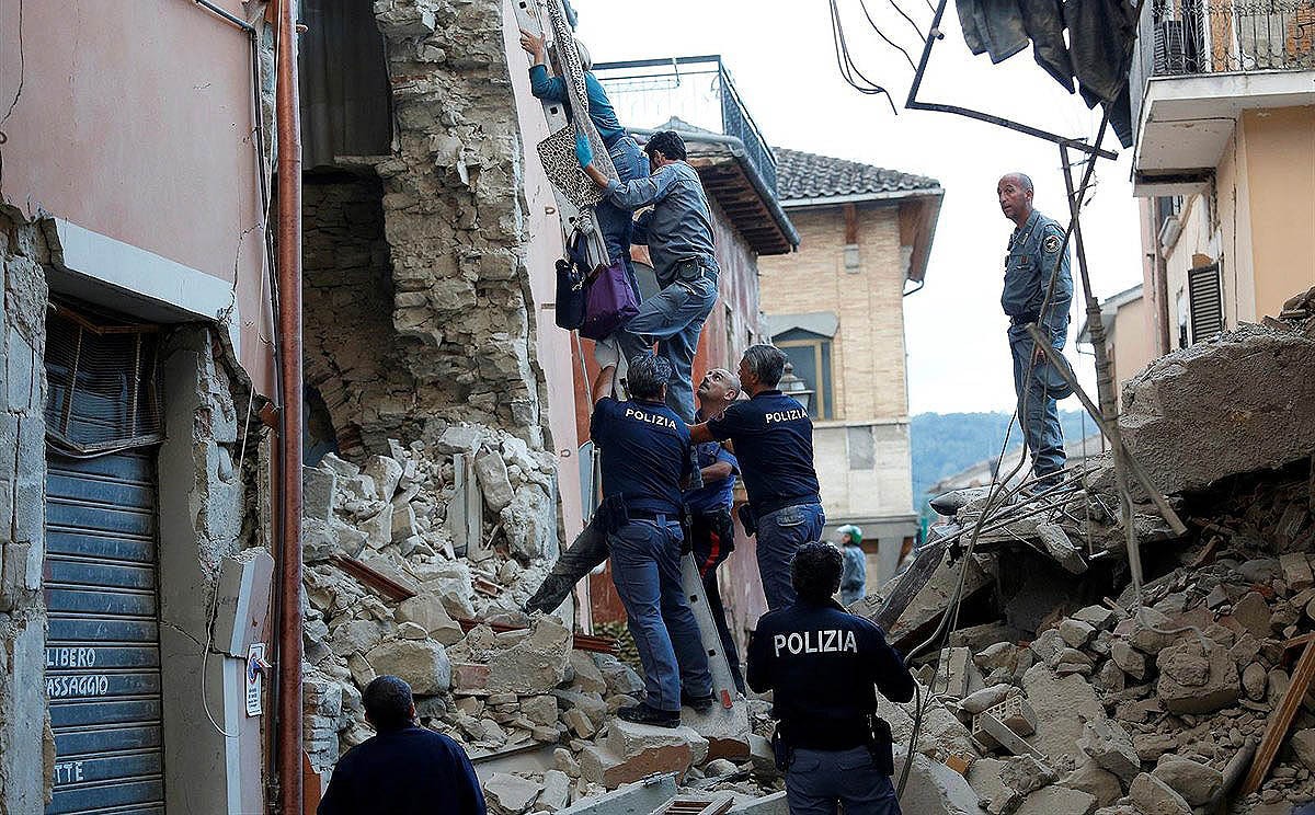 Imatge d'arxiu d'un terratrèmol a Itàlia