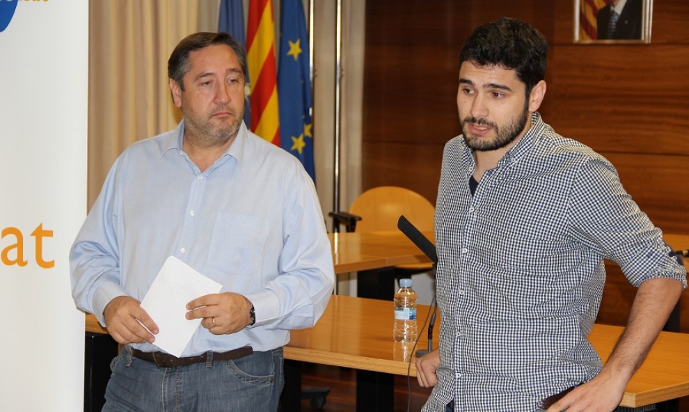 Jordi Bolado, a la dreta, en un acte d'Unió a Tremp