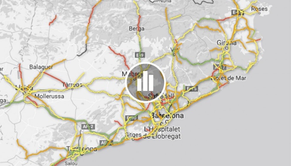 Mapa del risc d'accident a les carreteres catalanes 