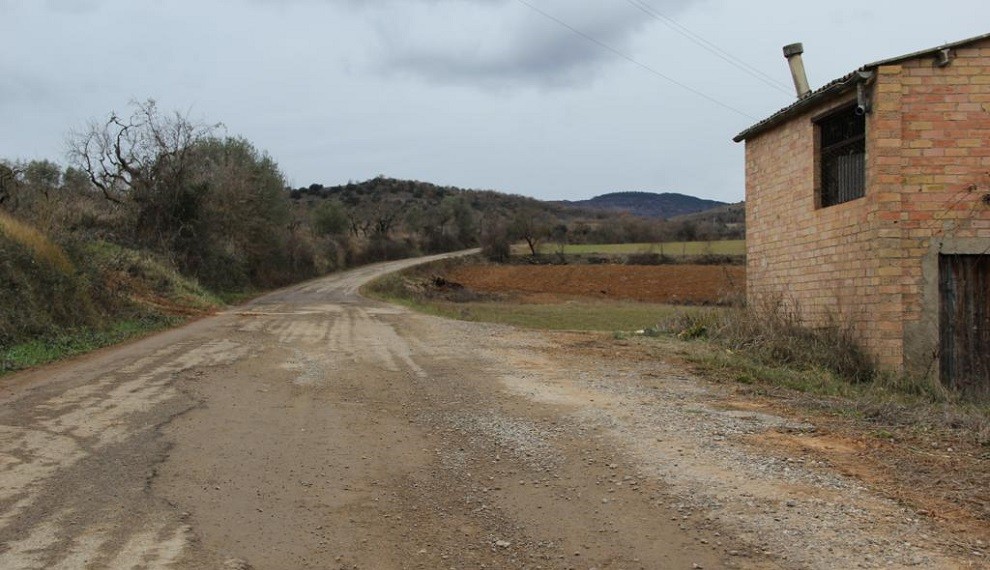 Estat de la carretera d'accés als nuclis de Tendrui i Sant Adrià, a Tremp