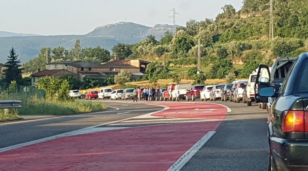 L'accident ha produït cues a la sortida de la Pobla a primera hora del matí