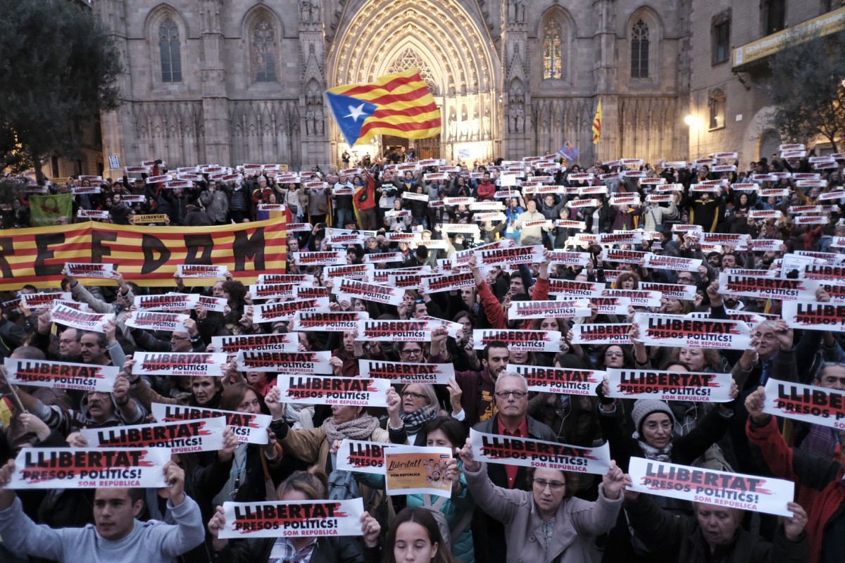 Concentració per la llibertat dels presos polítics aquest dimecres a Barcelona
