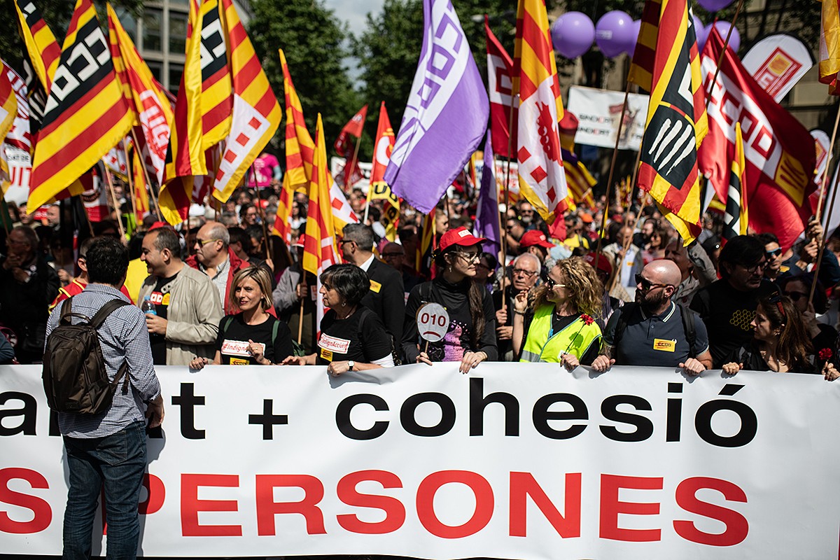 Manifestació d’arxiu de l’1 de maig a Barcelona