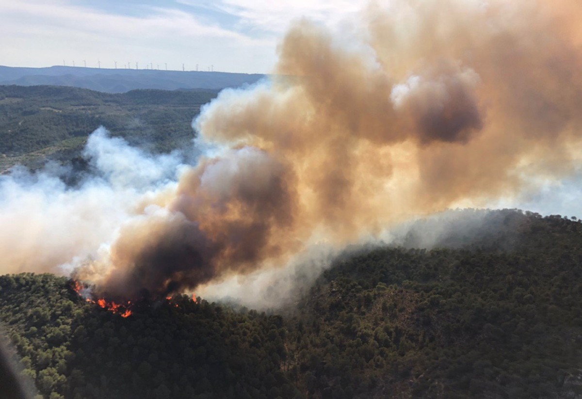 Imatge de l'incendi de la Ribera d'Ebre, el Segrià i les Garrigues de 2019
