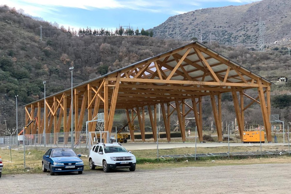 La nova estructura de fusta, ja finalitzada
