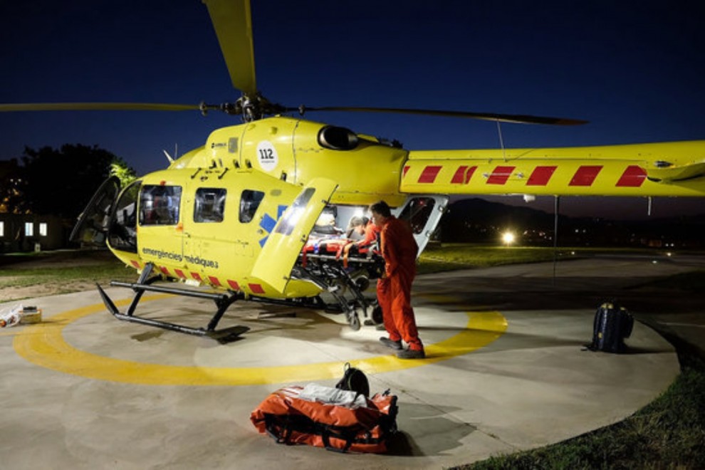 Imatge de l'helicòpter nocturn medicalitzat