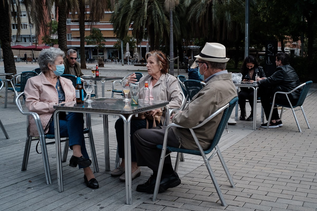 Clients en una terrassa de Barcelona