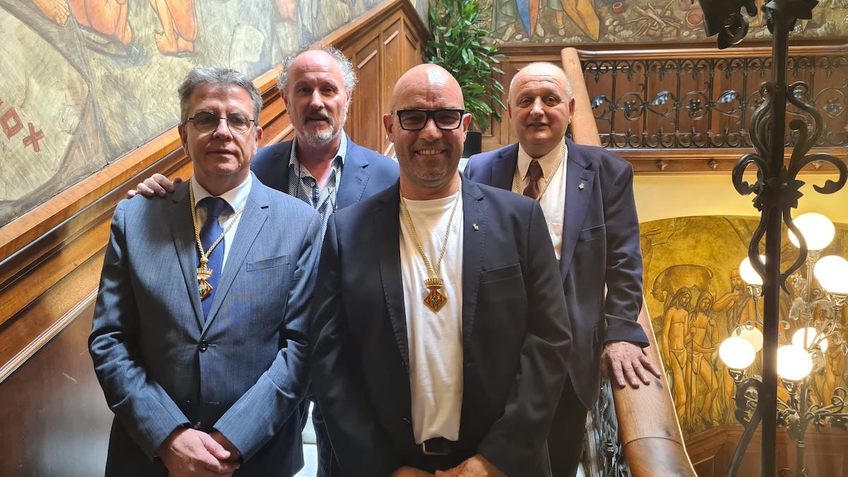 Joan Talarn amb els diputats pallaresos Marc Baró i Josep Ramon Fondevilla, i l'alcalde de Llavorsí, Josep Vidal