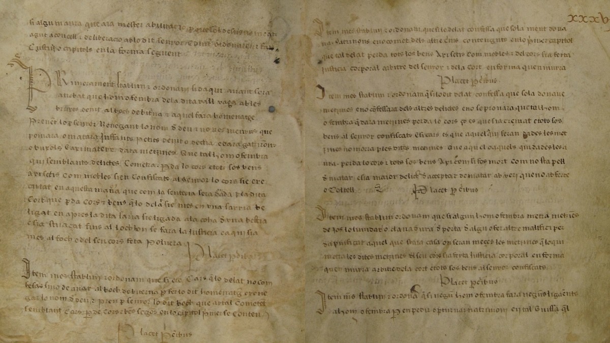Fragment de les ordinacions de les Valls d'Àneu, el text de bruixeria més antic d'Europa