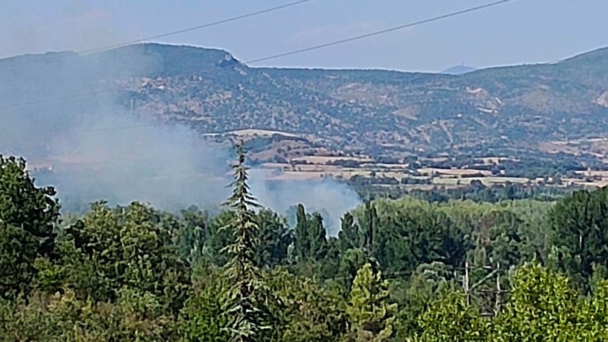 Imatge de la columna de fum de l'incendi
