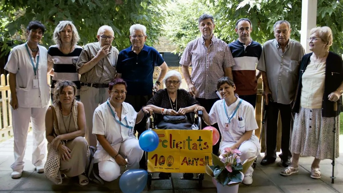 Lluïsa Bertran durant l'acte d'homenatge