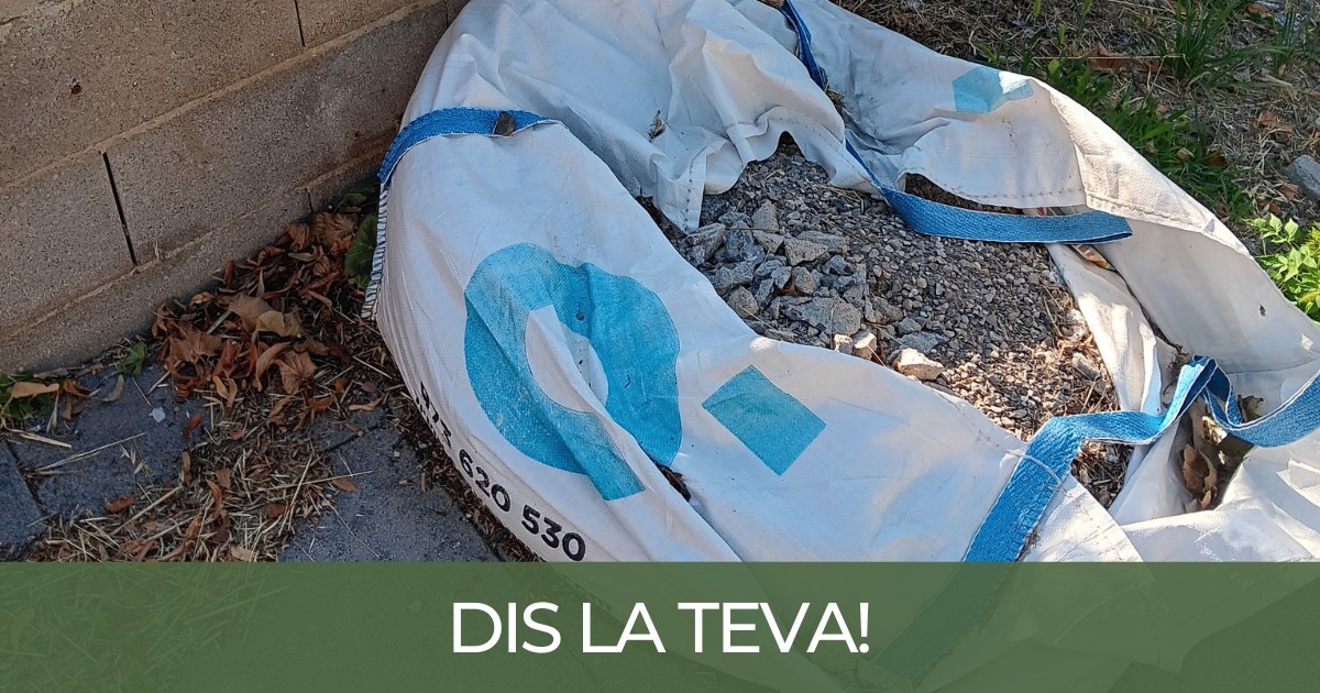 Imatge del sac de runa abandonat