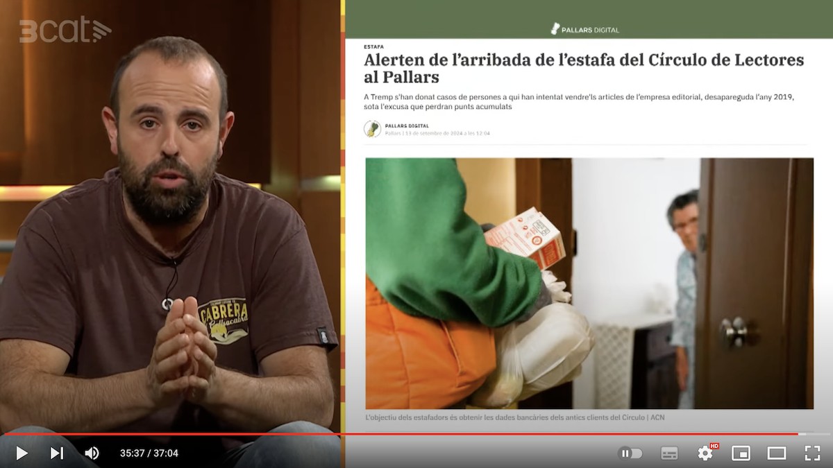 En Peyu comentant la notícia publicada a Pallars Digital