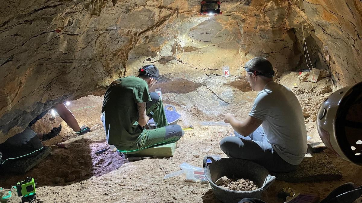 Imatge de la darrera campanya d'excavacions a la Cova dels Tritons