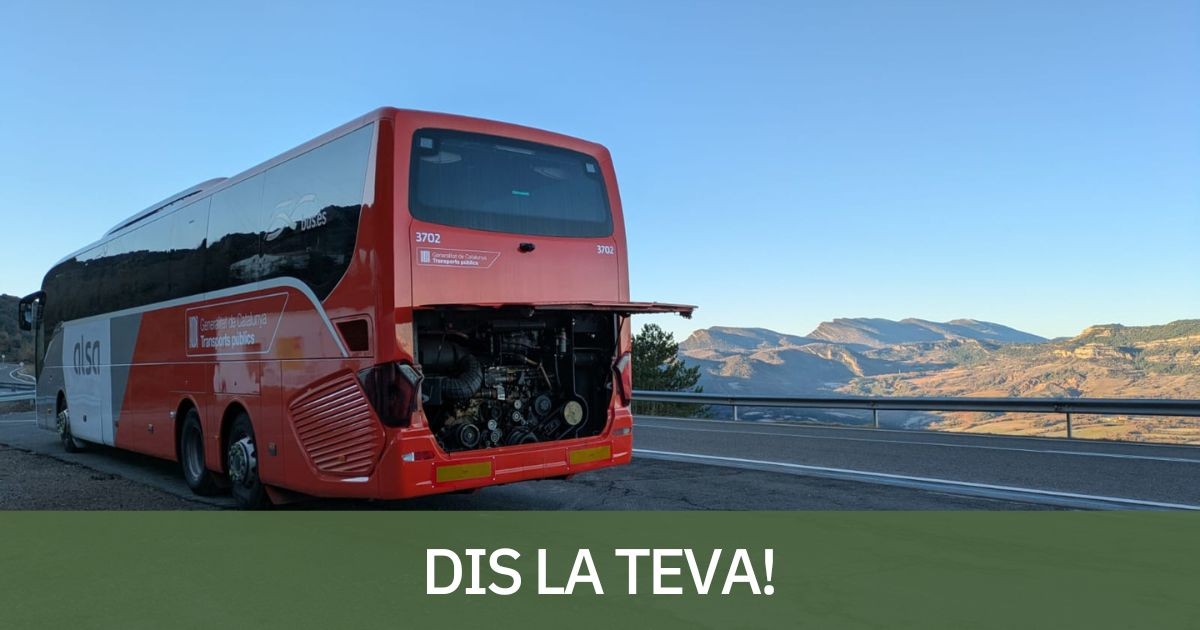 L'autobús avariat, aturat a Benavent aquest dilluns