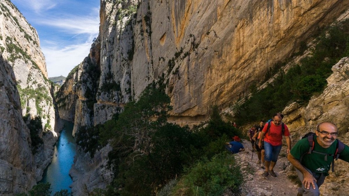 Visitants al congost de Mont-rebei en una imatge d'arxiu