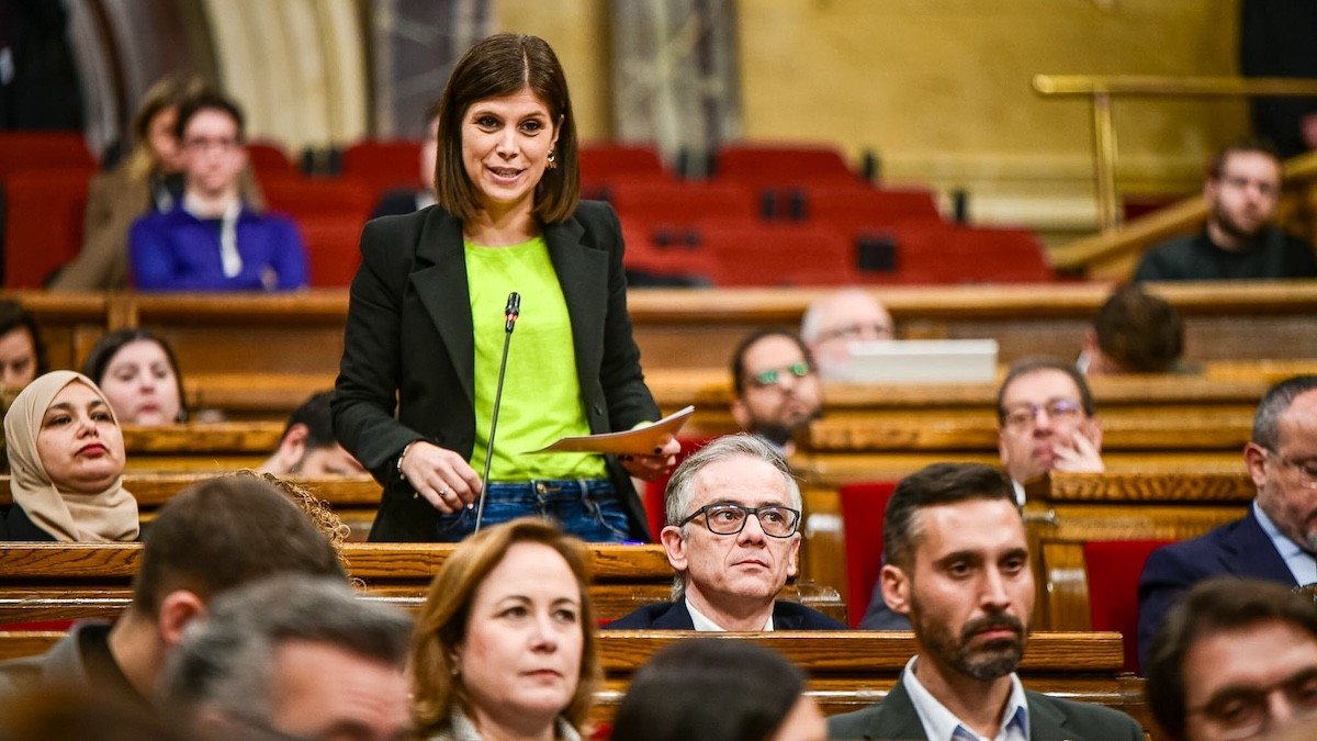 Marta Vilalta durant la seva intervenció al Parlament