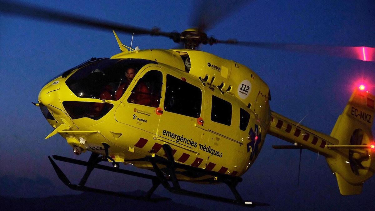 L'helicòpter del SEM, en un vol nocturn