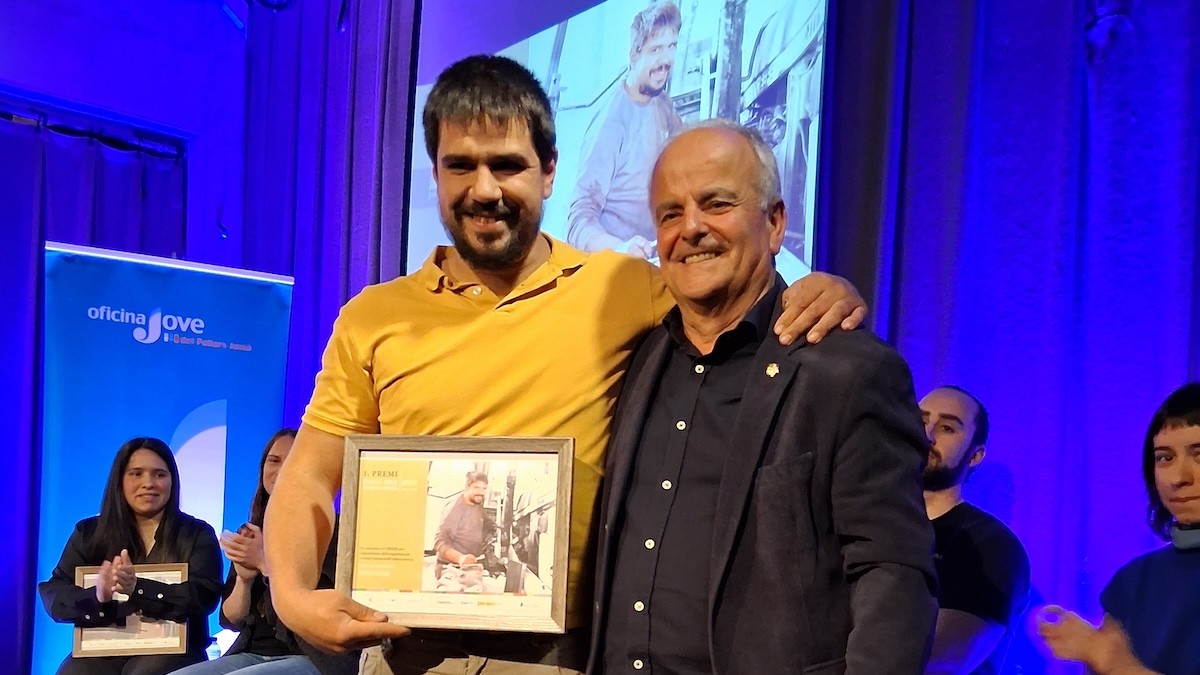 Jordi Solé rebent el guardó aquest passat divendres