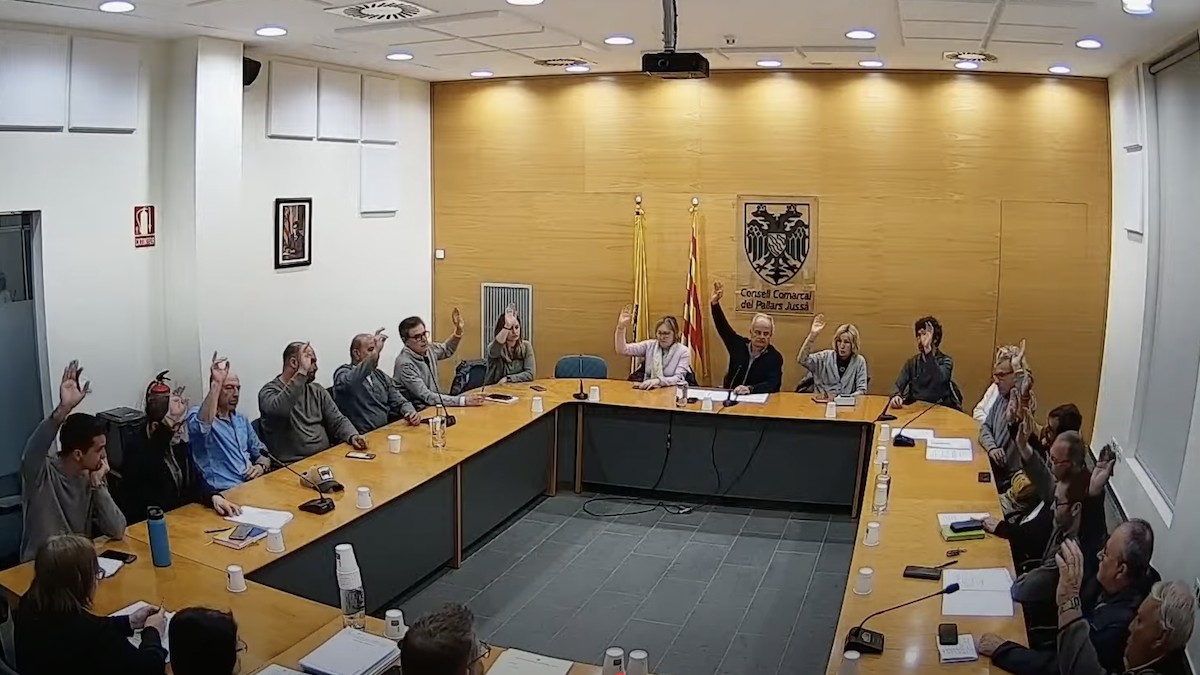 Moment de la votació al ple del Consell Comarcal