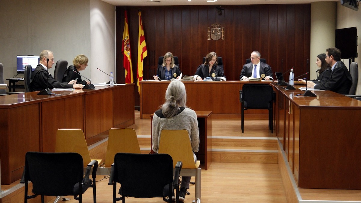 La dona declarant aquest dimecres durant el judici a l'Audiència de Lleida