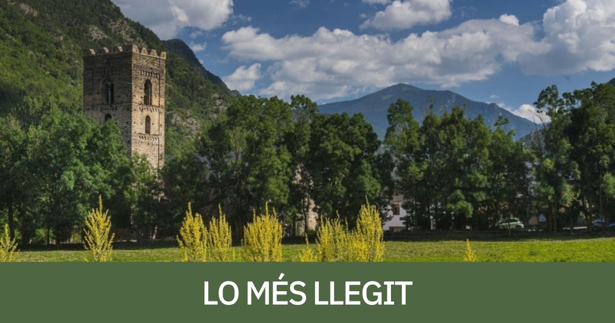 El campanar romànic de l'església de Santa Maria de Ribera de Cardós