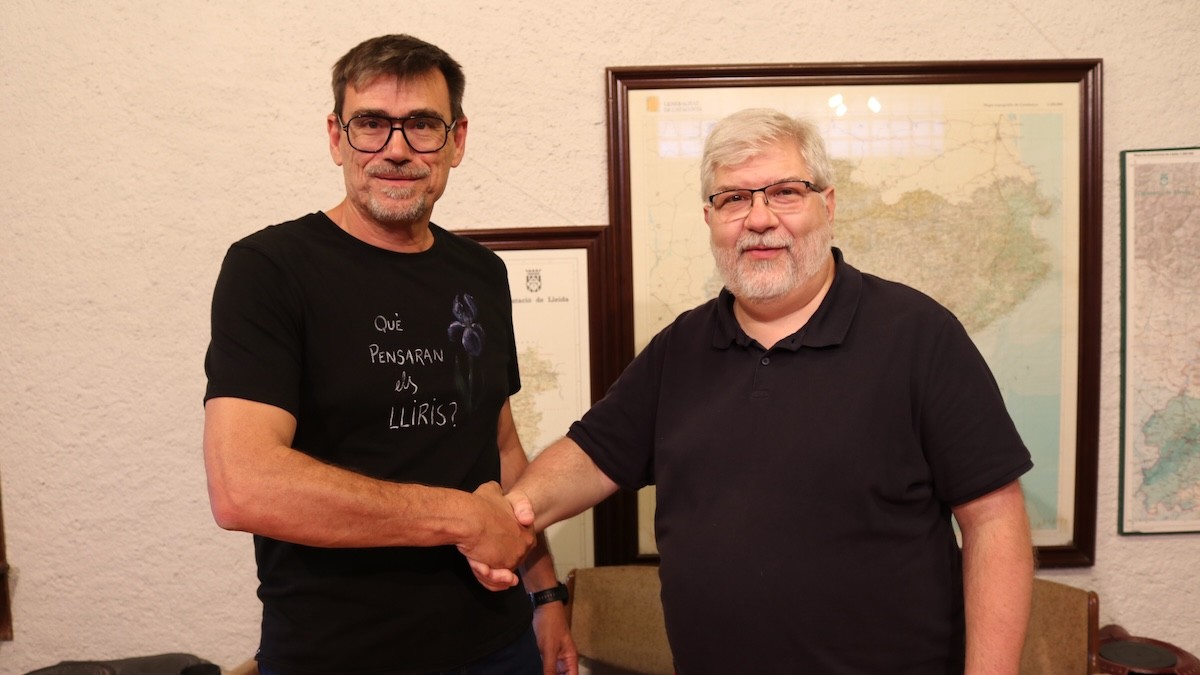 Jaume Solé amb el seu successor en el càrrec, Toni Millet
