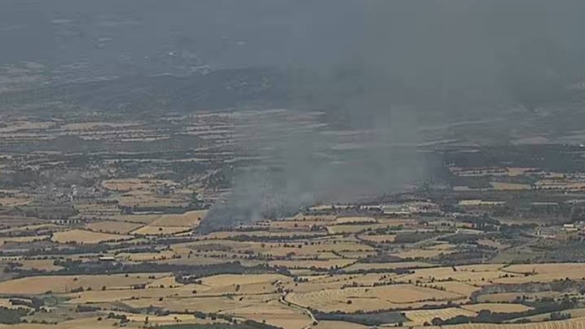 Imatge de l'incendi declarat a Isona
