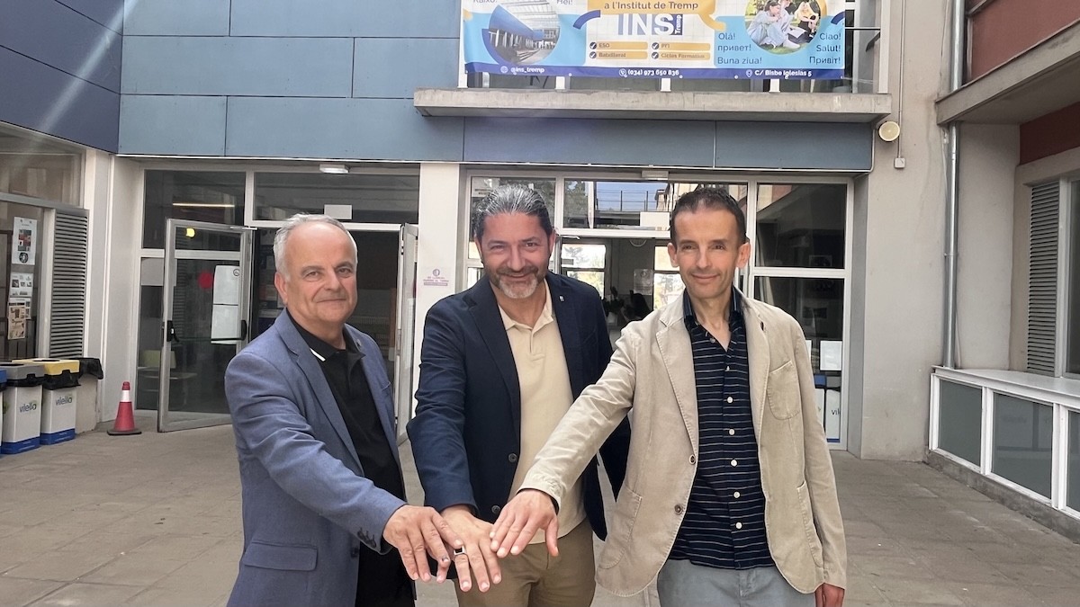 El Cap de Territori al Pirineu, Jordi Mas, amb els presidents del Jussà i la Ribagorça a l'Institut de Tremp