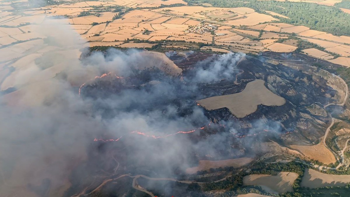 Imatge aèria de l'incendi de Puigcercós