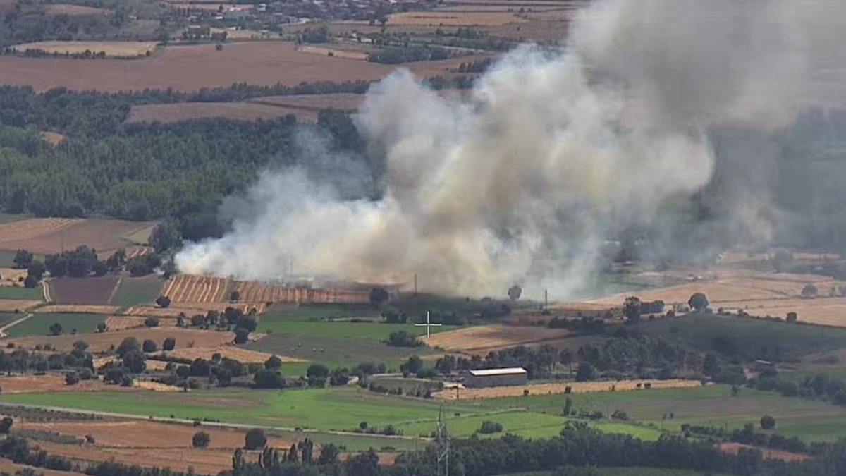 Imatge aèria de l'incendi de Vilamitjana
