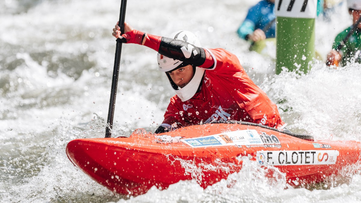 Faust Clotet durant una competició del campionat mundial d’eslàlom sub-23 i júnior