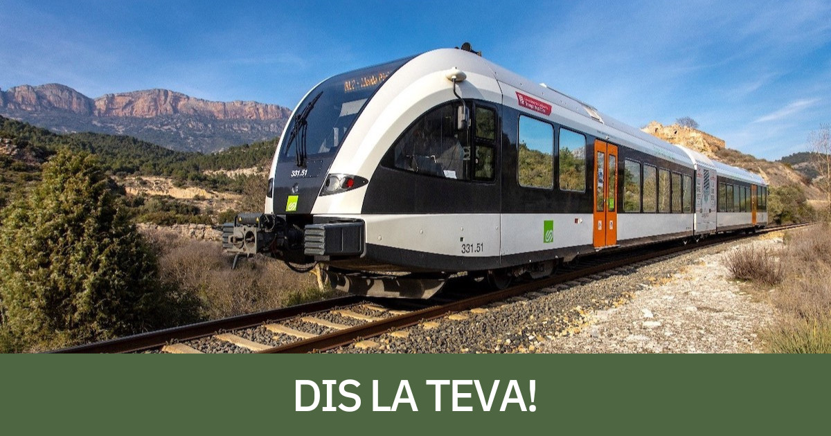 El tren de la Pobla, circulant en imatge d'arxiu