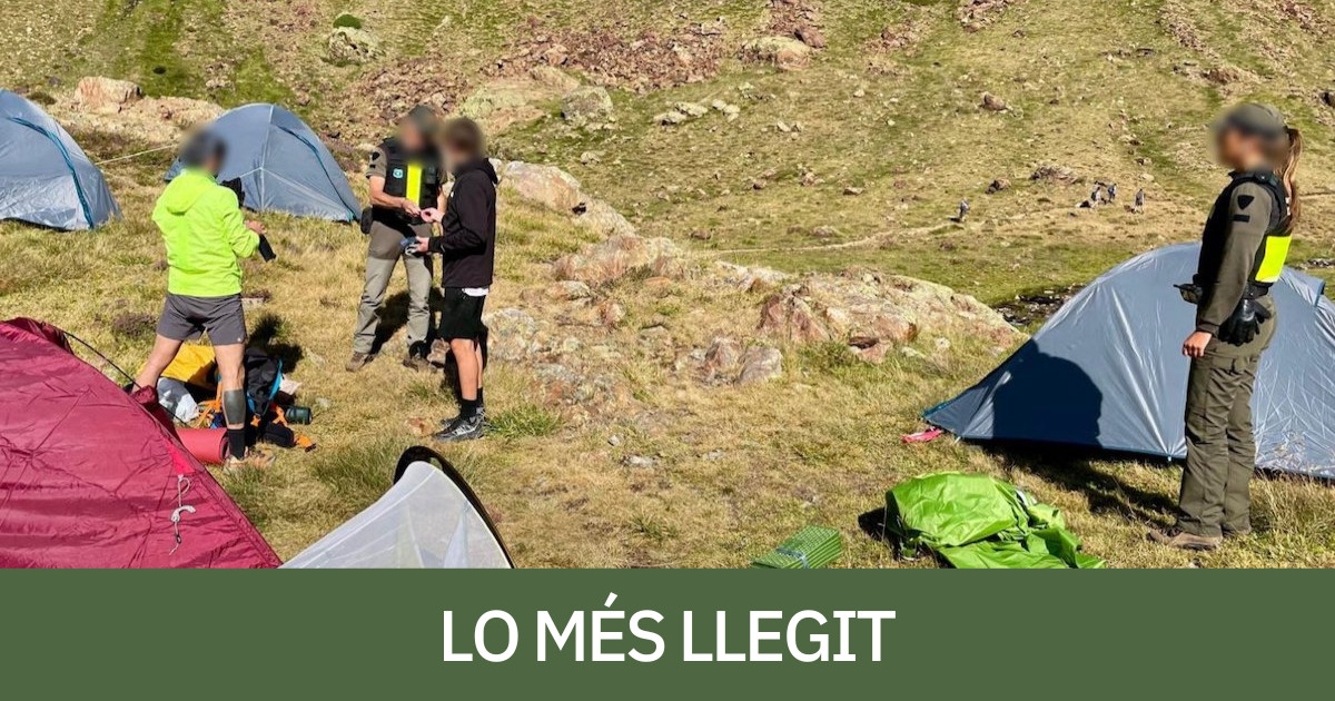 Intervenció dels Agents Rurals a uns campistes a la Pica d'Estats
