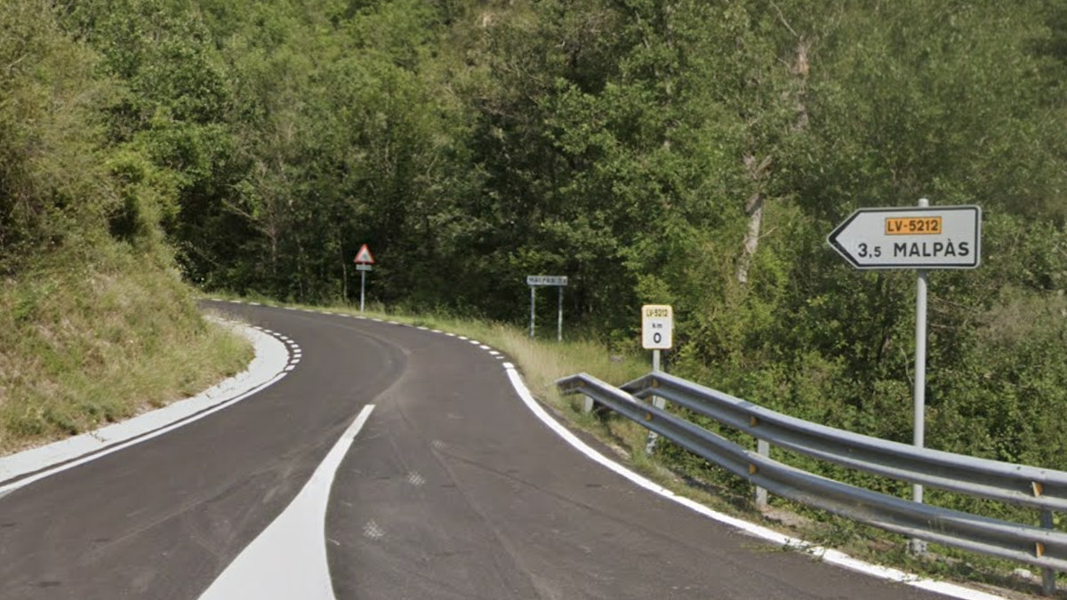 La cruïlla de Malpàs, a l'N-260, a l'Alta RIbagorça