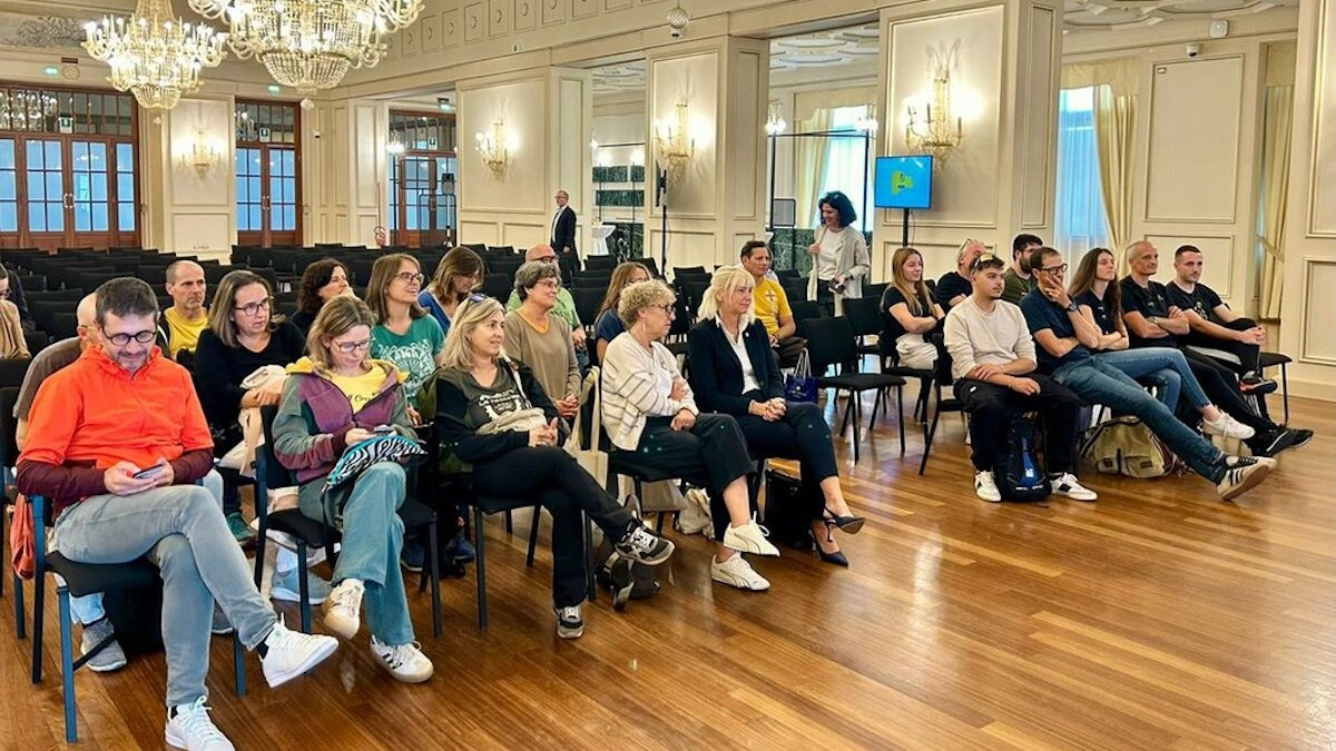 Imatge dels integrants de la delegació pallaresa desplaçada a Itàlia