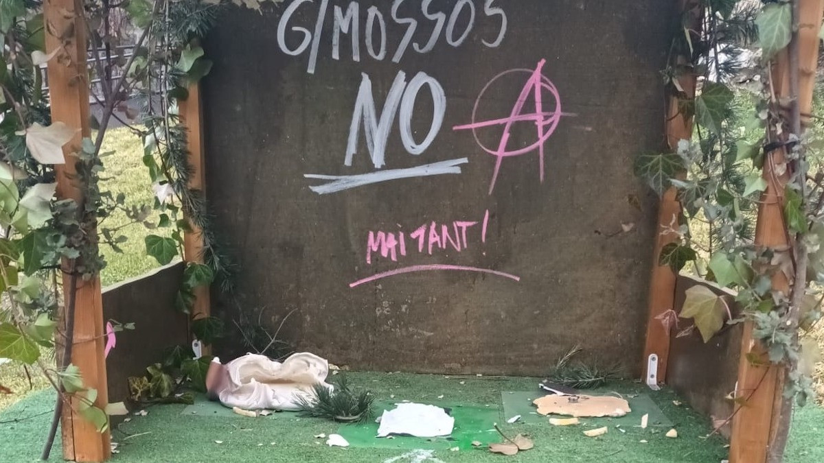 El pessebre de Sort, destrossat