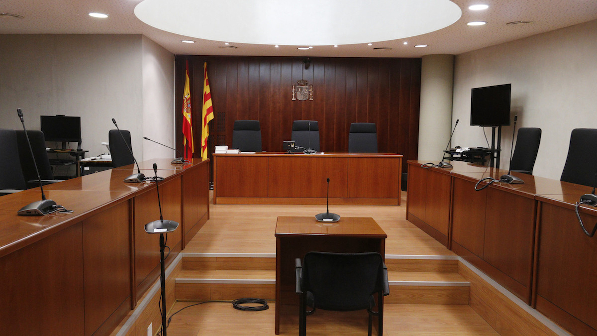 La sala de vistes de l'Audiència de Lleida