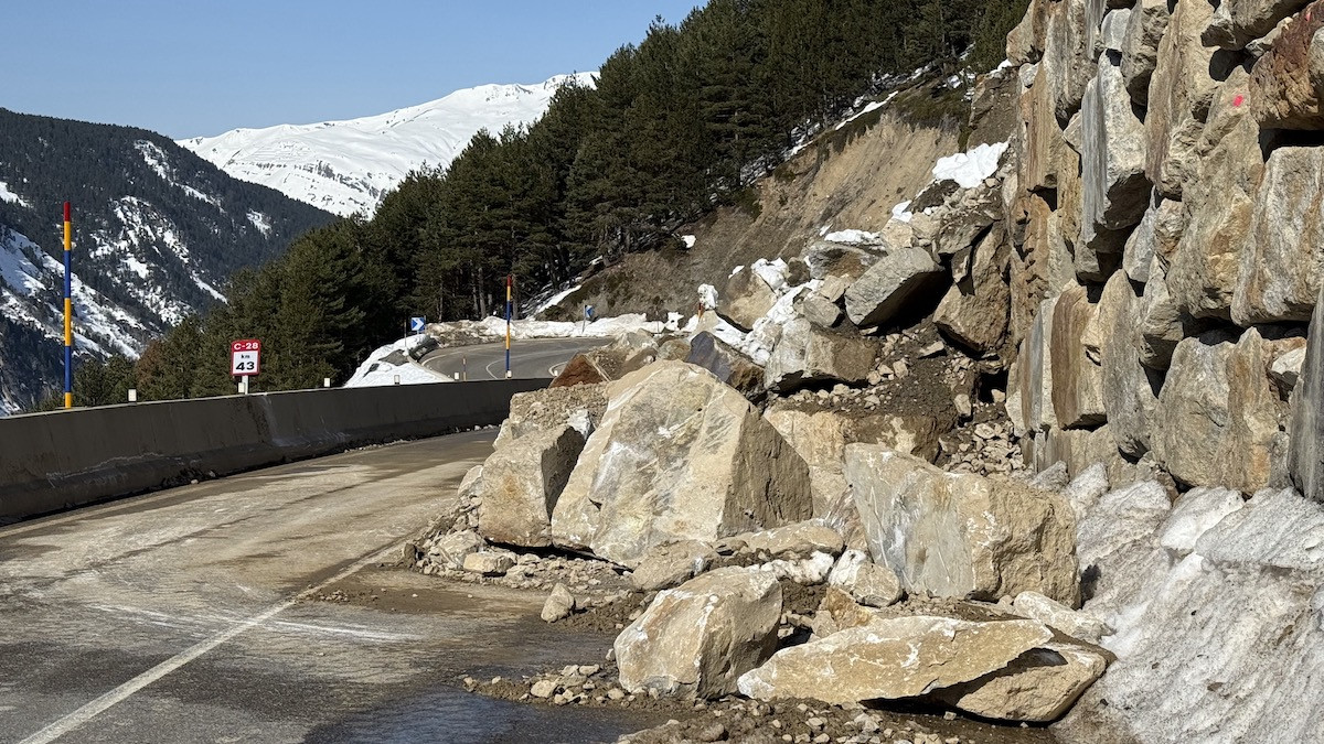 Imatge de l'escullera que ha cedit al Port de la Bonaigua