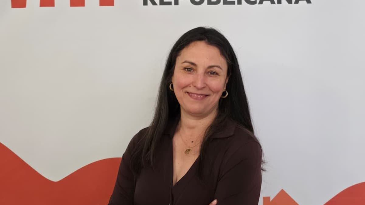 Eva Fiter, aquest diumenge, durant l'assemblea local d'ERC Tremp