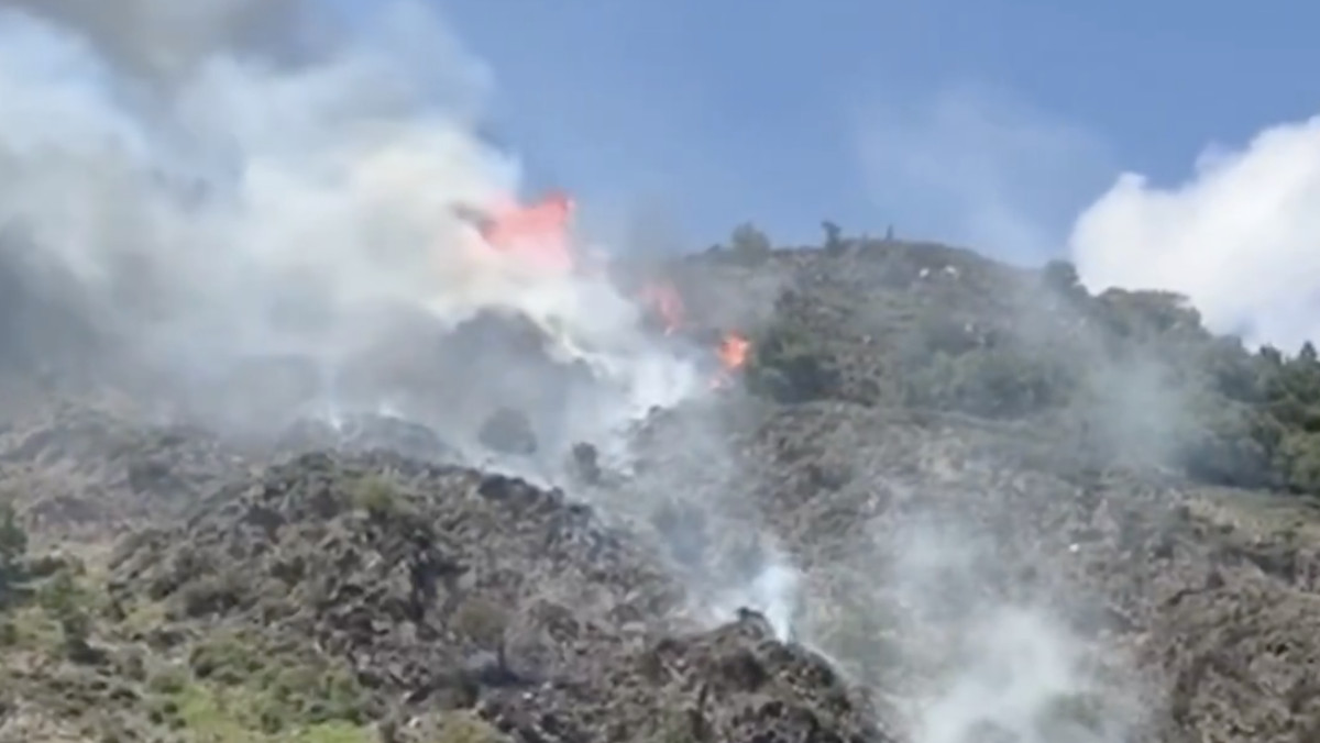 Imatge de les flames de l'incendi declarat a Isil