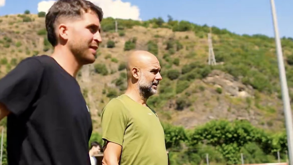 Pep Guardiola, aquest dilluns, visitant el seu campus a Rialp