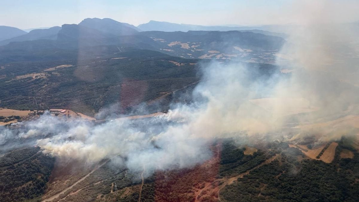 Imatge del fum de l'incendi declarat a Comiols