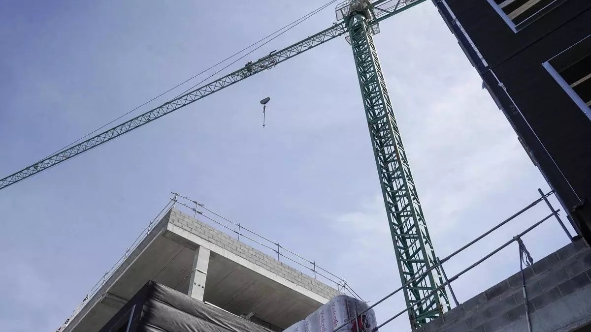 Haitatges en construcció, en imatge d'arxiu