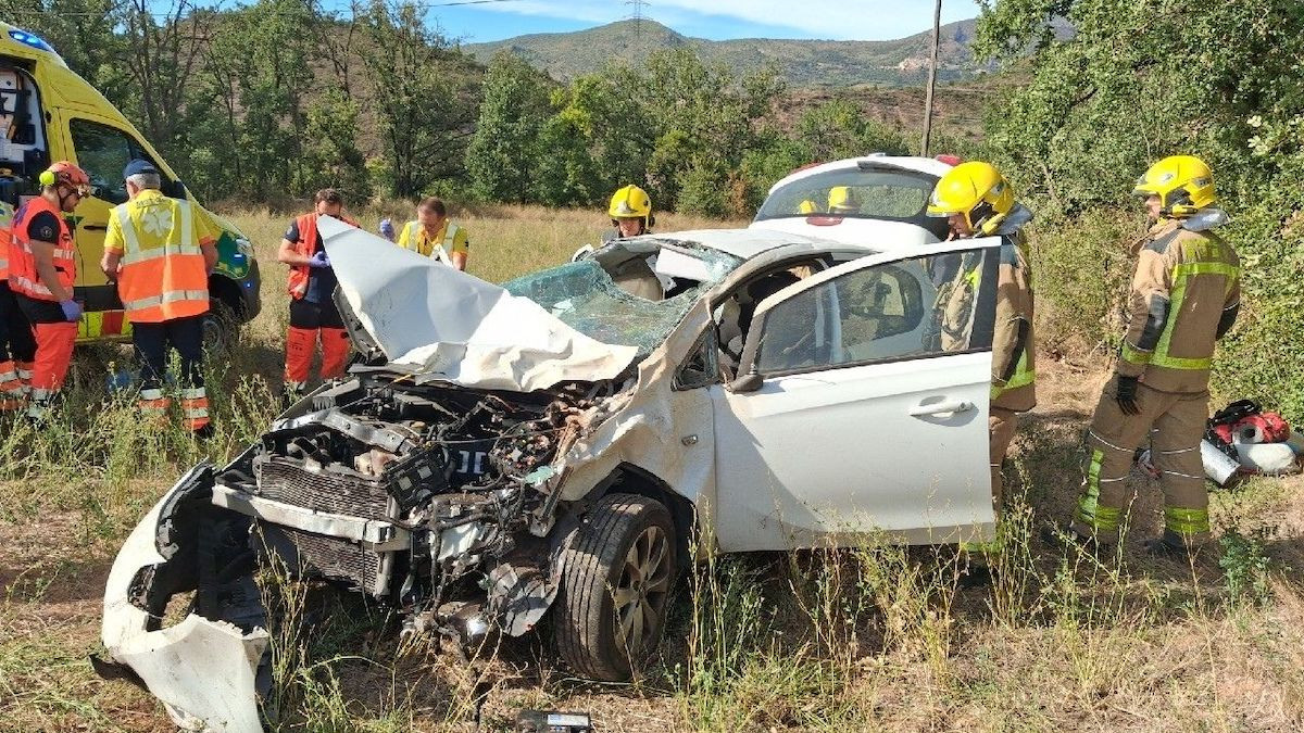 Imatge de l'estat en què va quedar el vehicle accidentat