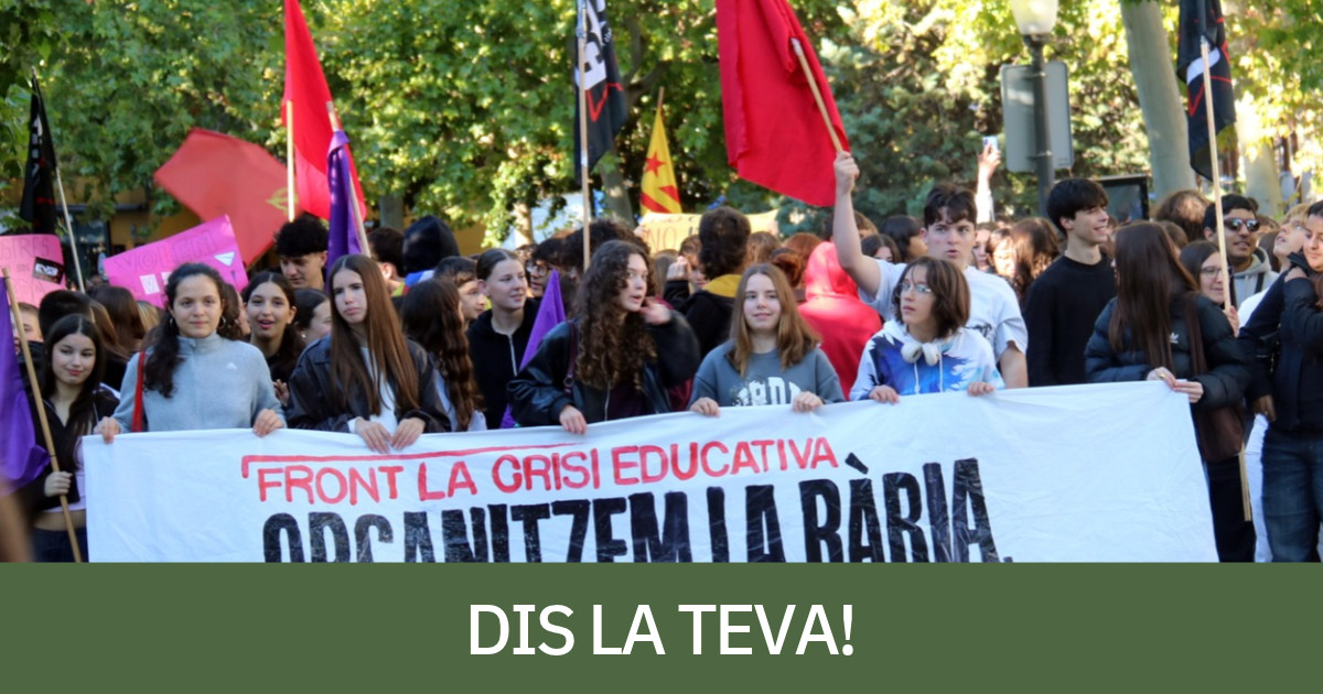 Joves manifestant-se recentment en una ciutat catalana